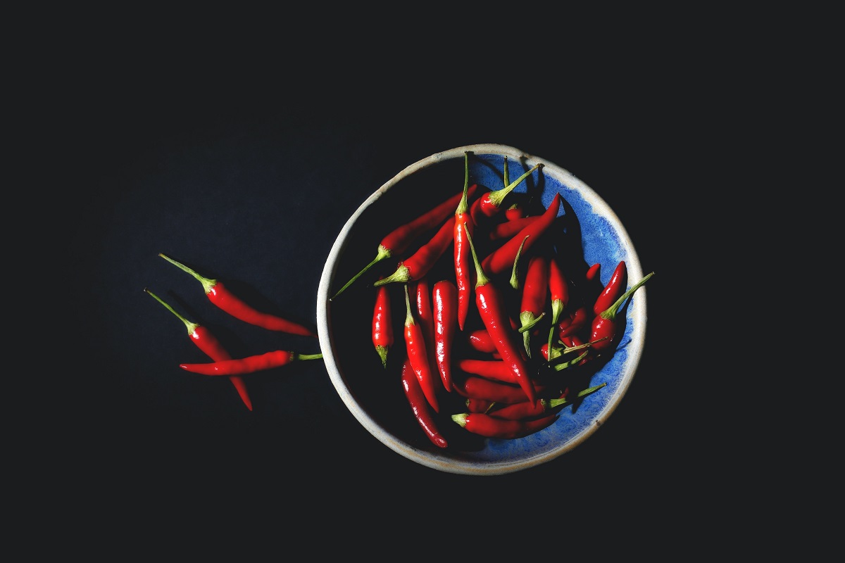 bowl of red chillies
