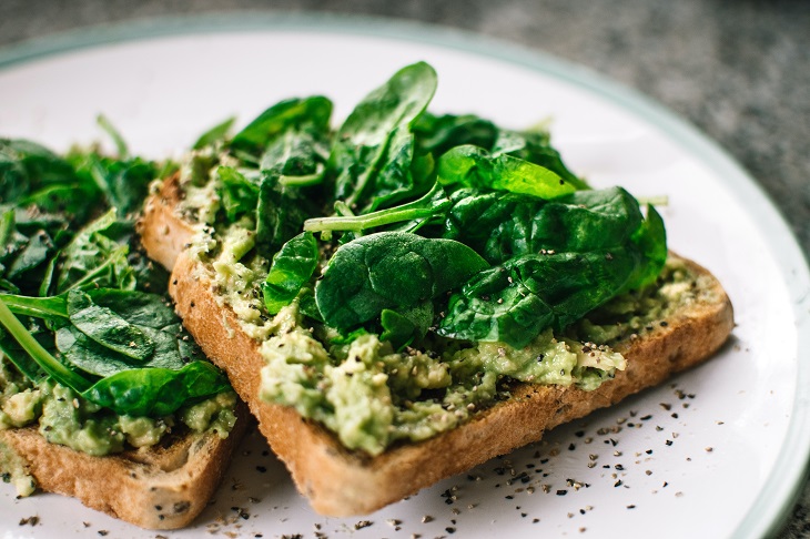 spinach on toast